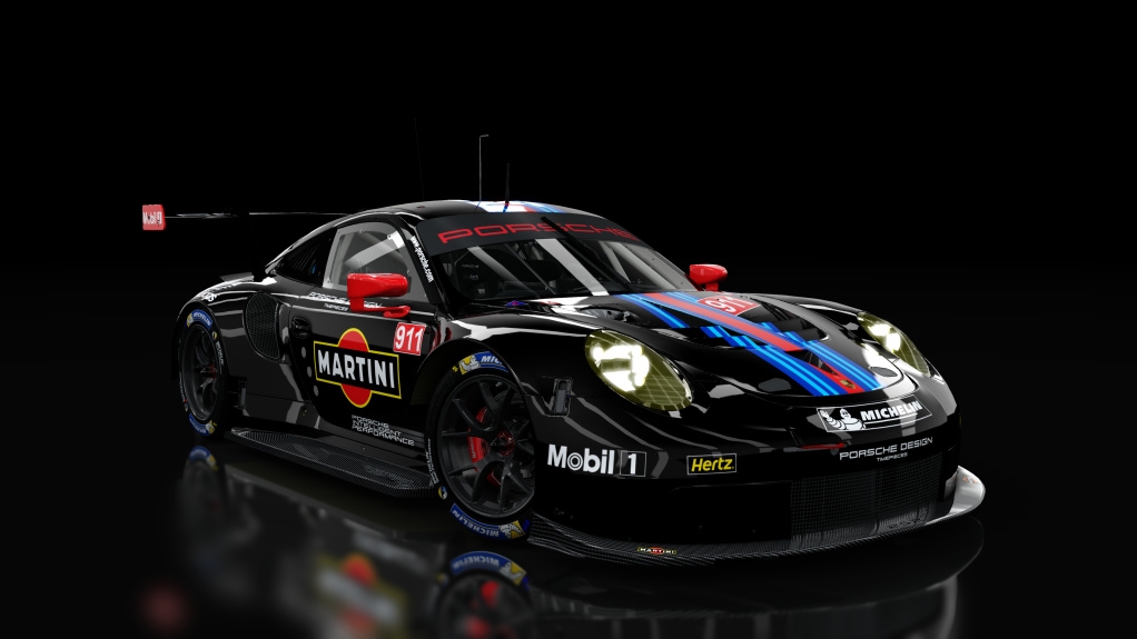 Porsche 911 RSR 2018, skin 911_martini_rsr_black_rim_Joe