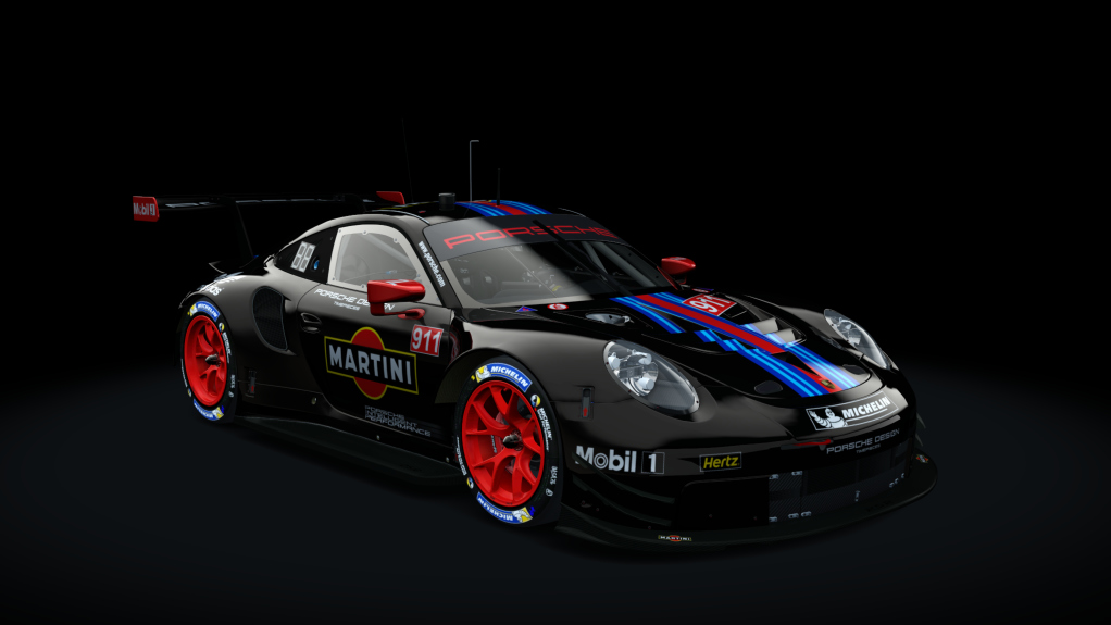 Porsche 911 RSR 2018, skin 911_martini_rsr_red_rim