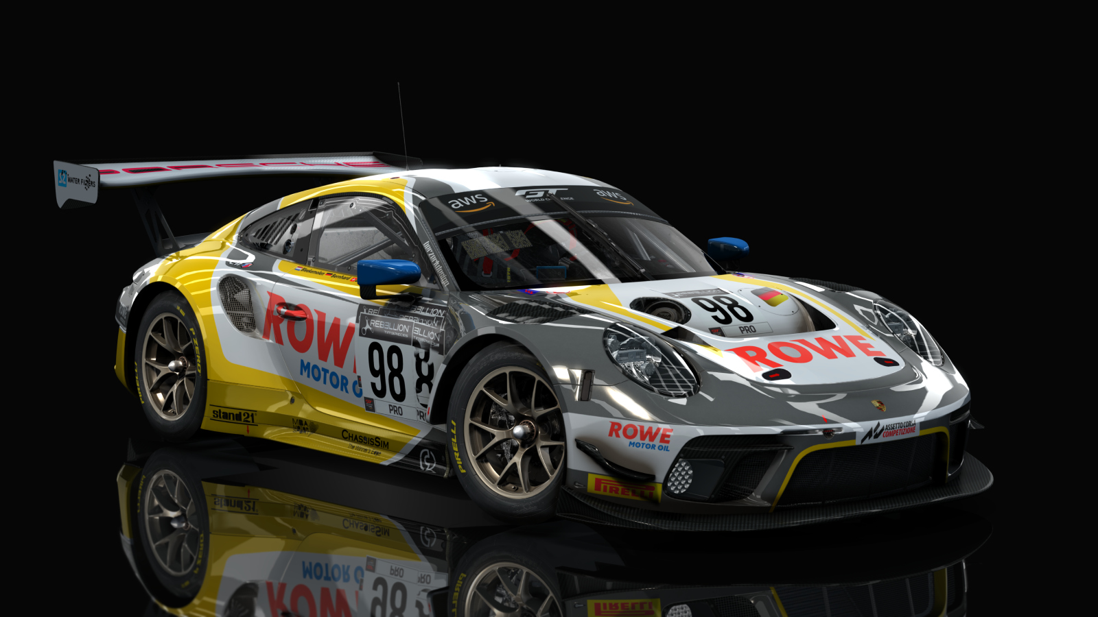VB Porsche 991 GT3 R 2020, skin Rowe_Racing_#98_2020
